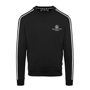 Aquascutum Mens Ribbed Collar Regular Sweatshirt / Black